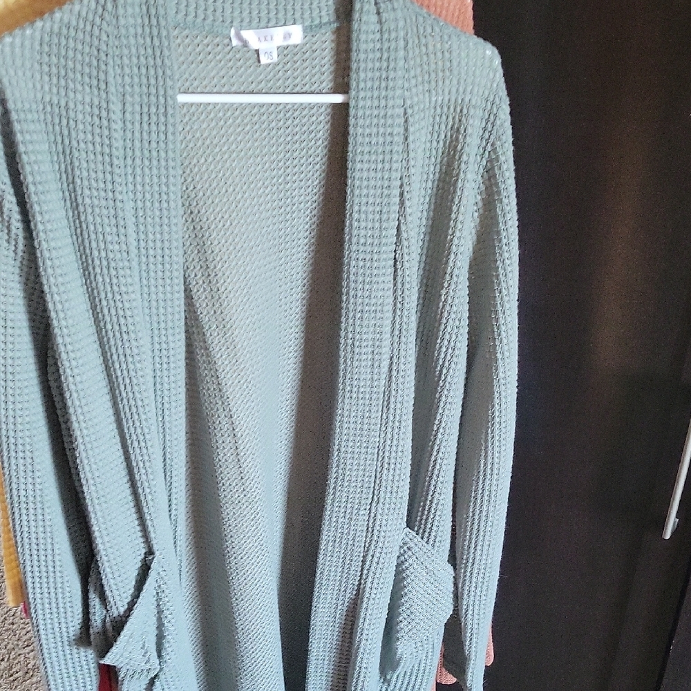 NWOT Women's Waffle Knit Open Front Cardigan